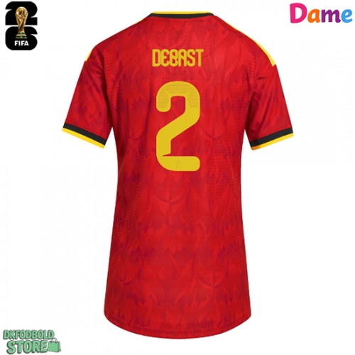 Belgien Zeno Debast #2 Replika Hjemmebanetrøje Dame VM 2026 Kortærmet